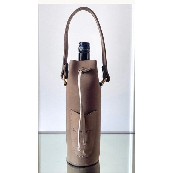 Sarep + Rose Leather Bottle Tote With Pocket - Picture 1 of 5